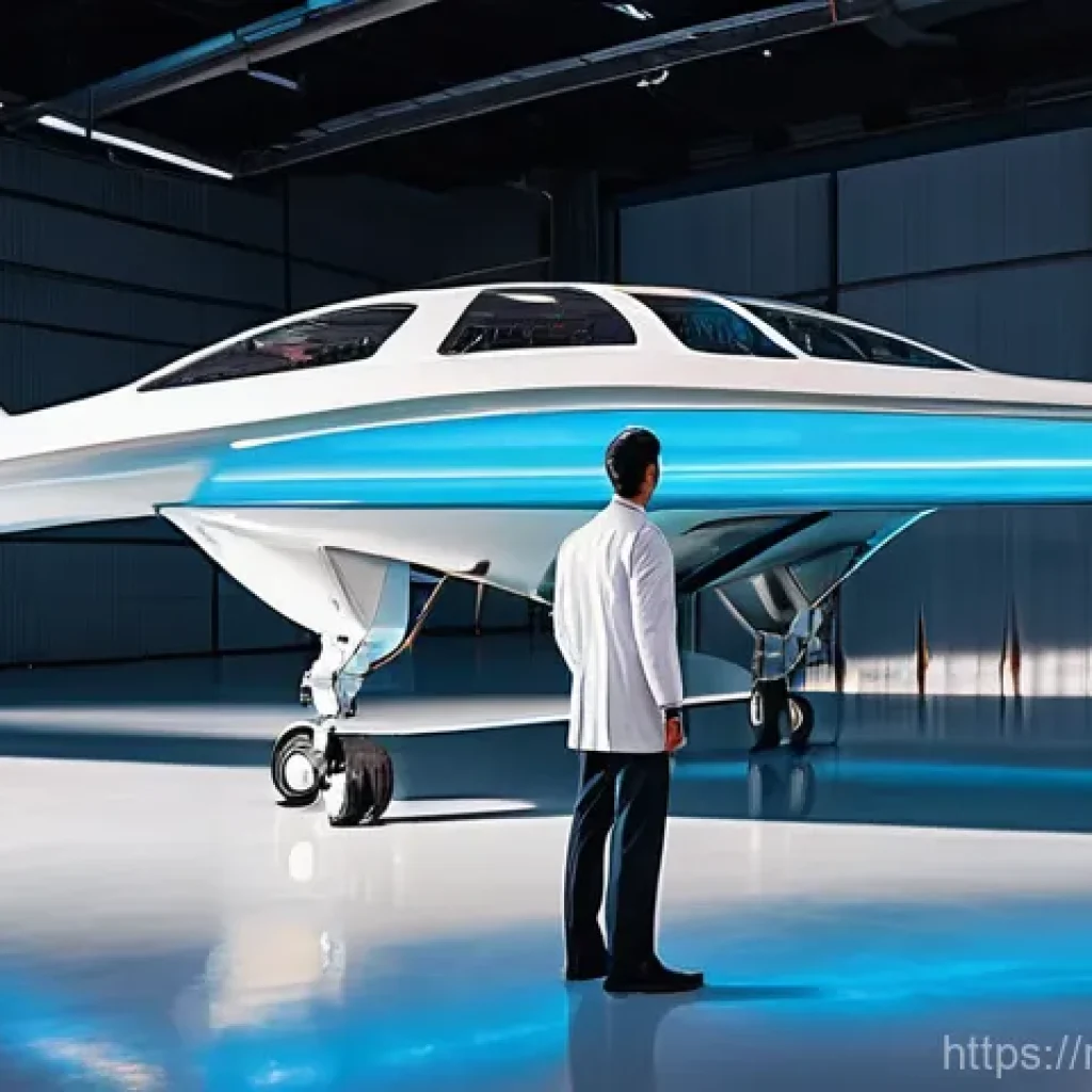 우주 항공 엔지니어 - **The Visionary Engineer and Future Aircraft:**
    A highly detailed, realistic wide shot of an aer...