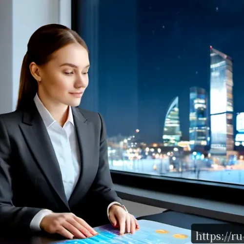 AI 기반 컨설턴트 - Photorealistic modern AI-based business consultant in a sleek Moscow office, a professional Russian ...