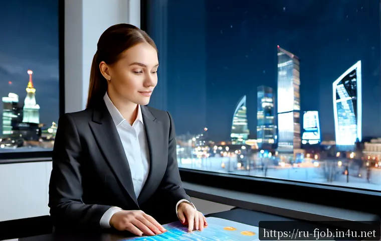 AI 기반 컨설턴트 - Photorealistic modern AI-based business consultant in a sleek Moscow office, a professional Russian ...